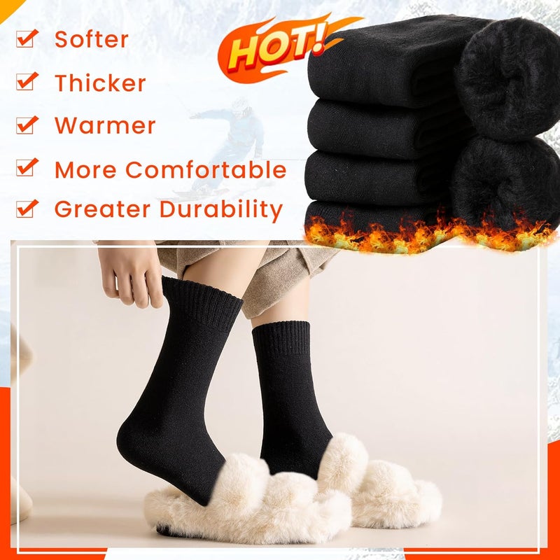 Velice Winter Warm Thermal Socks for Women Extra Thick Insulated Heated Crew Boot Socks for Cold Weather 5 Pairs - Image 2